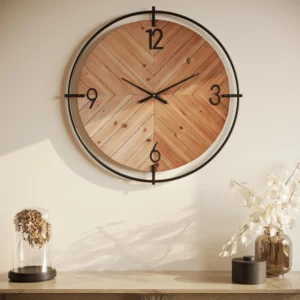 Cadijah Herringbone Wood Wall Clock