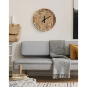 Numberless Carved Wood Clock